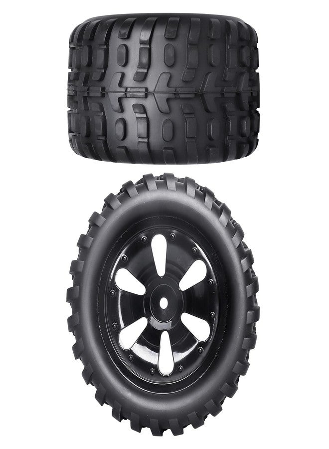 FriHobby Preglued 1/10 RC Truck Wheels Tires Set 2.8" Tires 12mm Hex Compatible with Traxxas Stampede Rustler 4×4 2WD Redcat Blackout Volcano Brushless Lipo Power 2S-4S - Image 5